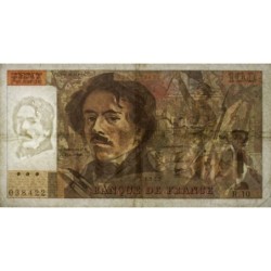 F 69-02b - 1979 - 100 francs - Delacroix - Série R.10 - Etat : TB