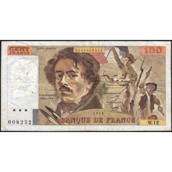 F 69-02c - 1979 - 100 francs - Delacroix - Série W.12 (remplacement) - Etat : TB