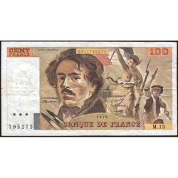 F 69-02c - 1979 - 100 francs - Delacroix - Série M.13 - Etat : TB+
