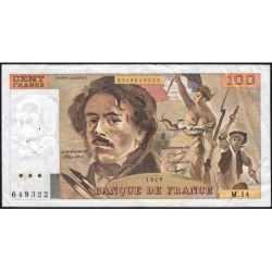F 69-02c - 1979 - 100 francs - Delacroix - Série M.14 - Etat : TB