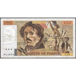 F 69-02c - 1979 - 100 francs - Delacroix - Série L.15 - Etat : TB