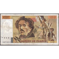 F 69-03 - 1979 - 100 francs - Delacroix - Série A.20 - Etat : TB