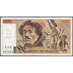 F 69-03 - 1979 - 100 francs - Delacroix - Série K.21 - Etat : TB