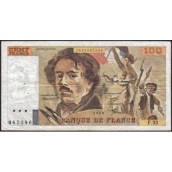 F 69-04a - 1980 - 100 francs - Delacroix - Série F.23 - Etat : TB-