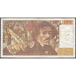 F 69-04a - 1980 - 100 francs - Delacroix - Série K.25 - Etat : TB-