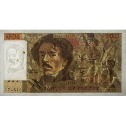 F 69-04a - 1980 - 100 francs - Delacroix - Série P.29 - Etat : TTB