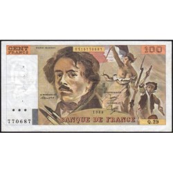 F 69-04a - 1980 - 100 francs - Delacroix - Série Q.29 - Etat : TTB