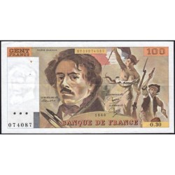F 69-04a - 1980 - 100 francs - Delacroix - Série O.30 - Etat : TTB+