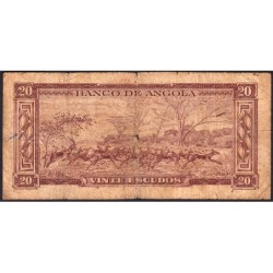Angola - Pick 87 - 20 escudos - Série 25 DK - 15/08/1956 - Etat : B