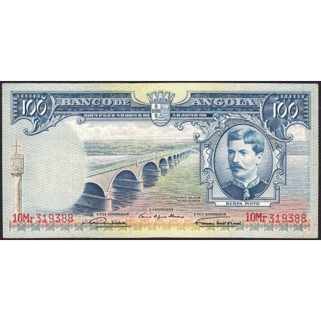 Angola - Pick 89a - 100 escudos - Série 10 Mr - 15/08/1956 - Etat : TTB