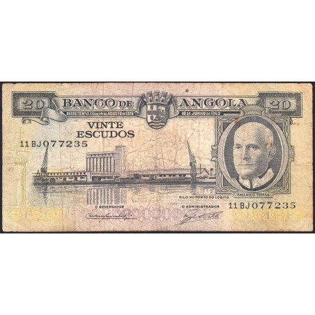 Angola - Pick 92 - 20 escudos - Série 11 BJ - 10/06/1962 - Etat : B+