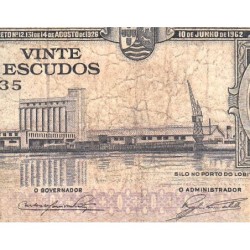 Angola - Pick 92 - 20 escudos - Série 11 BJ - 10/06/1962 - Etat : B+