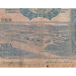 Angola - Pick 93 - 50 escudos - Série 6 PF - 10/06/1962 - Etat : B-