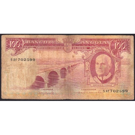 Angola - Pick 94 - 100 escudos - Série 5 Af - 10/06/1962 - Etat : B
