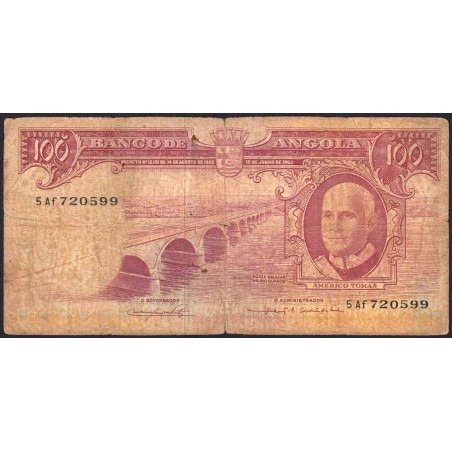 Angola - Pick 94 - 100 escudos - Série 5 Af - 10/06/1962 - Etat : B-