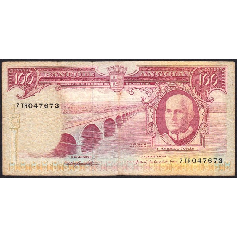 Angola - Pick 94 - 100 escudos - Série 7 TR - 10/06/1962 - Etat : TB-