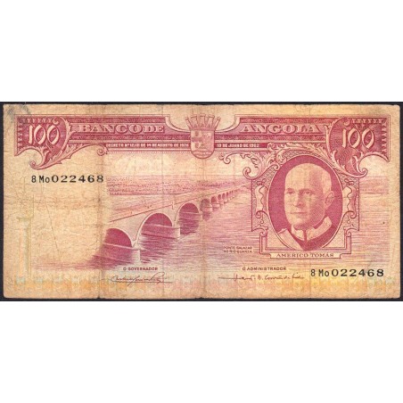 Angola - Pick 94 - 100 escudos - Série 8 Mo - 10/06/1962 - Etat : B