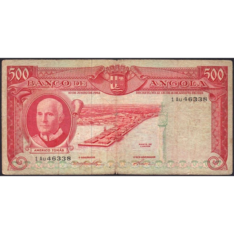 Angola - Pick 95 - 500 escudos - Série 1 Au - 10/06/1962 - Etat : B