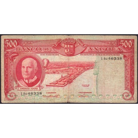 Angola - Pick 95 - 500 escudos - Série 1 Au - 10/06/1962 - Etat : B