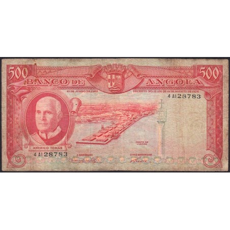 Angola - Pick 95 - 500 escudos - Série 4 Al - 10/06/1962 - Etat : B-