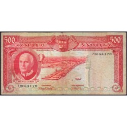 Angola - Pick 95 - 500 escudos - Série 7 He - 10/06/1962 - Etat : TB-