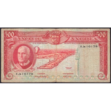Angola - Pick 95 - 500 escudos - Série 8 Jm - 10/06/1962 - Etat : B+