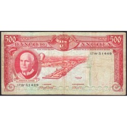 Angola - Pick 95 - 500 escudos - Série 17 Hr - 10/06/1962 - Etat : TB-