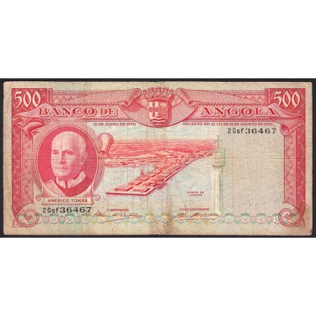 Angola - Pick 97_1 - 500 escudos - Série 2 Gsf - 10/06/1970 - Etat : B
