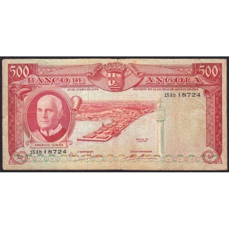 Angola - Pick 97_2 - 500 escudos - Série 15 Ab - 10/06/1970 - Etat : TB-
