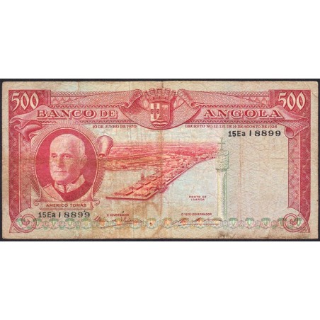 Angola - Pick 97_2 - 500 escudos - Série 15 Ea - 10/06/1970 - Etat : B