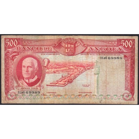Angola - Pick 97_2 - 500 escudos - Série 31 aG - 10/06/1970 - Etat : B+