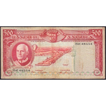 Angola - Pick 97_2 - 500 escudos - Série 35 aE - 10/06/1970 - Etat : B+