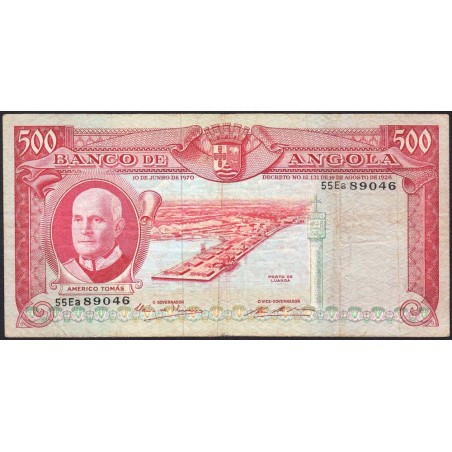 Angola - Pick 97_2 - 500 escudos - Série 55 Ea - 10/06/1970 - Etat : TB-
