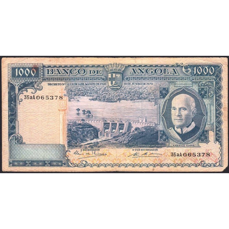Angola - Pick 98_1 - 1'000 escudos - Série 35 aA - 10/06/1970 - Etat : TB-