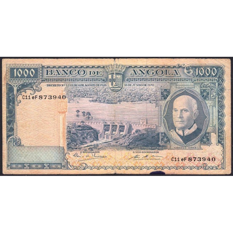 Angola - Pick 98_2 - 1'000 escudos - Série C11 eF - 10/06/1970 - Etat : TB-