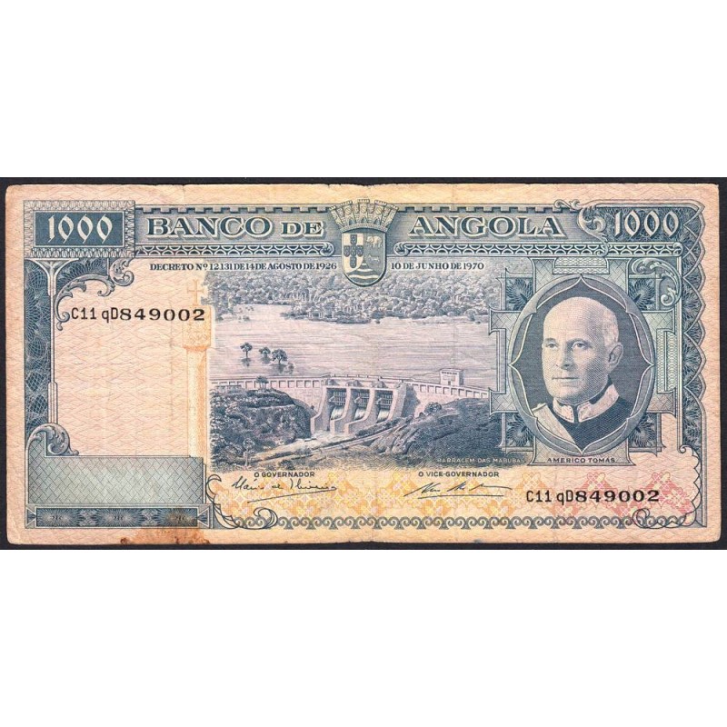 Angola - Pick 98_2 - 1'000 escudos - Série C11 qD - 10/06/1970 - Etat : B+