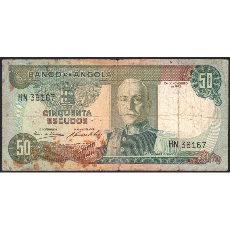 Angola - Pick 100 - 50 escudos - Série HN - 24/11/1972 - Etat : B