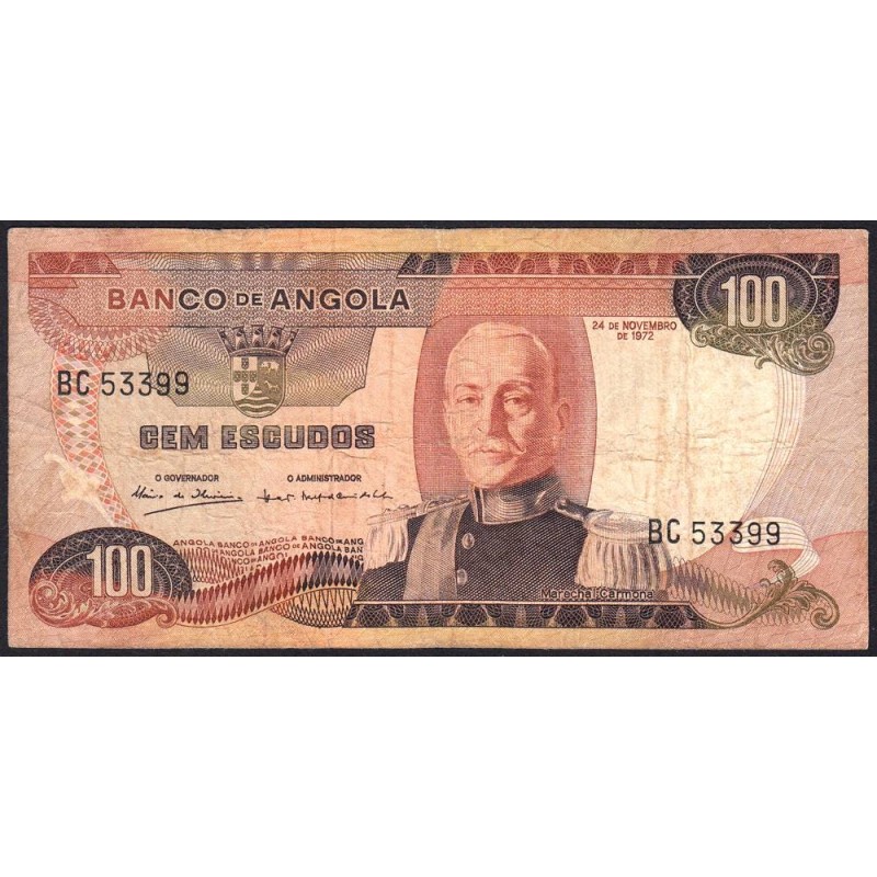Angola - Pick 101 - 100 escudos - Série BC - 24/11/1972 - Etat : TB-