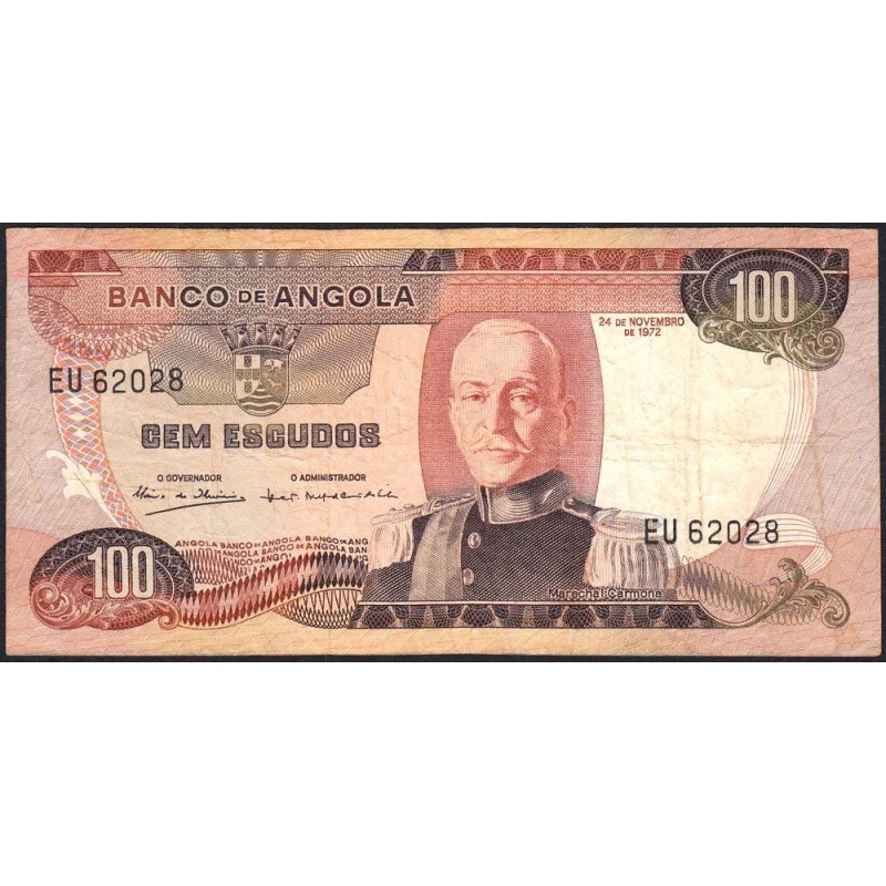 Angola - Pick 101 - 100 escudos - Série EU - 24/11/1972 - Etat : TB