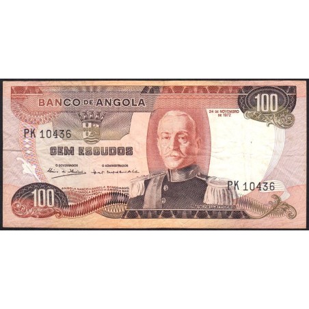 Angola - Pick 101 - 100 escudos - Série PK - 24/11/1972 - Etat : TB-