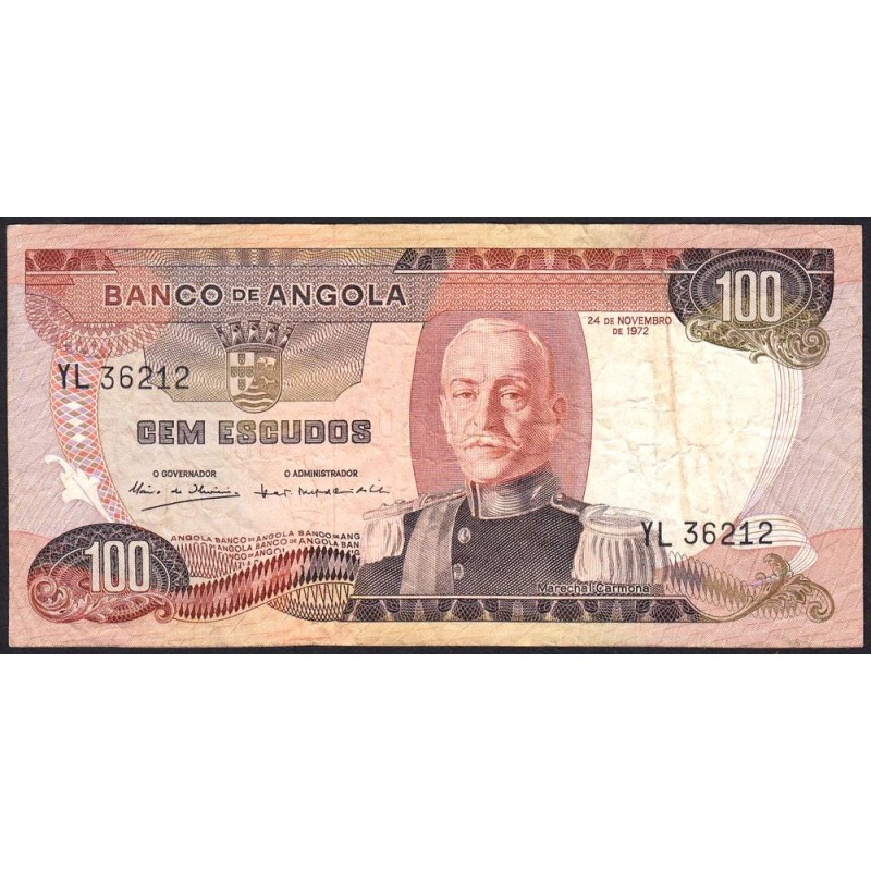 Angola - Pick 101 - 100 escudos - Série YL - 24/11/1972 - Etat : TB-