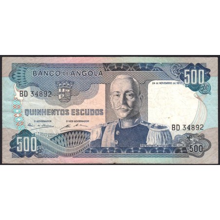 Angola - Pick 102 - 500 escudos - Série BD - 24/11/1972 - Etat : TB