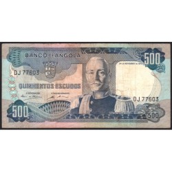 Angola - Pick 102 - 500 escudos - Série DJ - 24/11/1972 - Etat : TB-