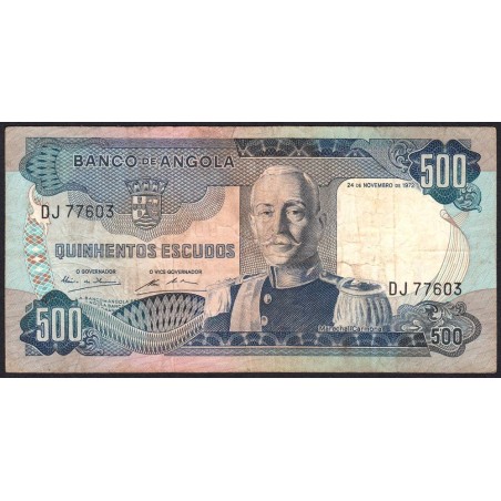 Angola - Pick 102 - 500 escudos - Série DJ - 24/11/1972 - Etat : TB-