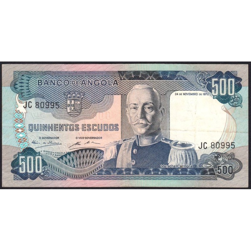 Angola - Pick 102 - 500 escudos - Série JC - 24/11/1972 - Etat : TTB