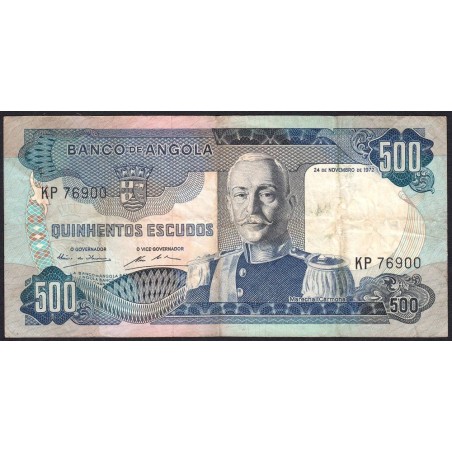 Angola - Pick 102 - 500 escudos - Série KP - 24/11/1972 - Etat : TB-