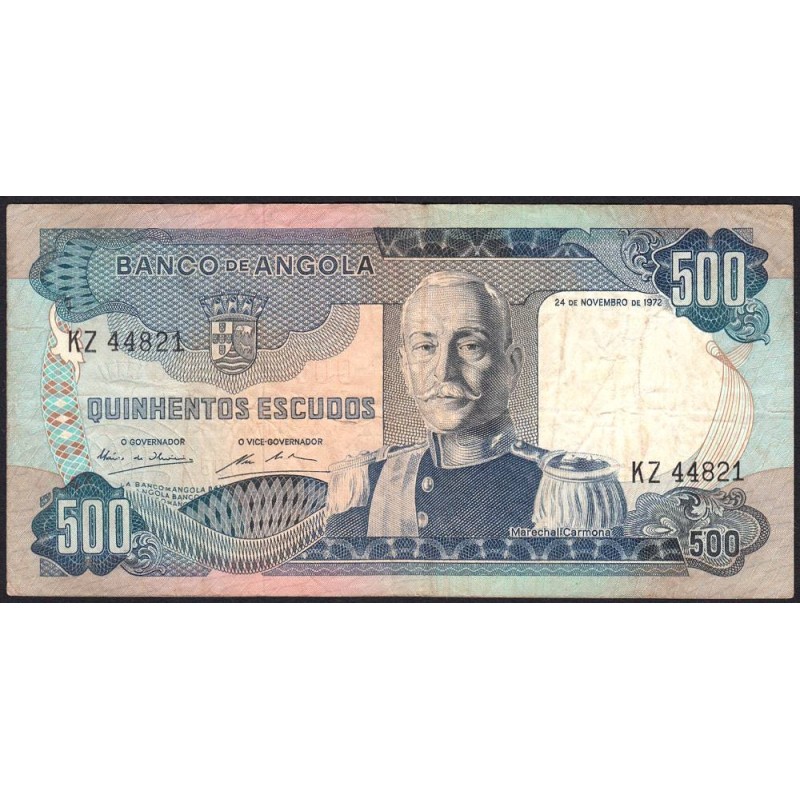 Angola - Pick 102 - 500 escudos - Série KZ - 24/11/1972 - Etat : TB-