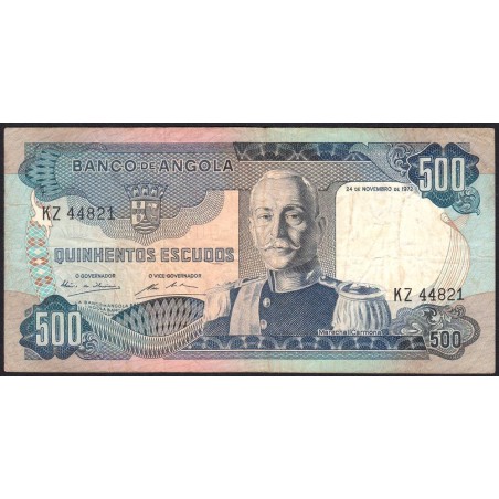 Angola - Pick 102 - 500 escudos - Série KZ - 24/11/1972 - Etat : TB-