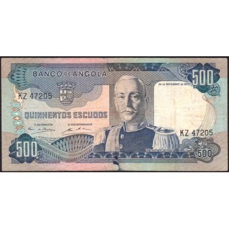 Angola - Pick 102 - 500 escudos - Série KZ - 24/11/1972 - Etat : TB