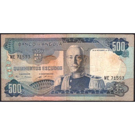 Angola - Pick 102 - 500 escudos - Série ME - 24/11/1972 - Etat : TB-